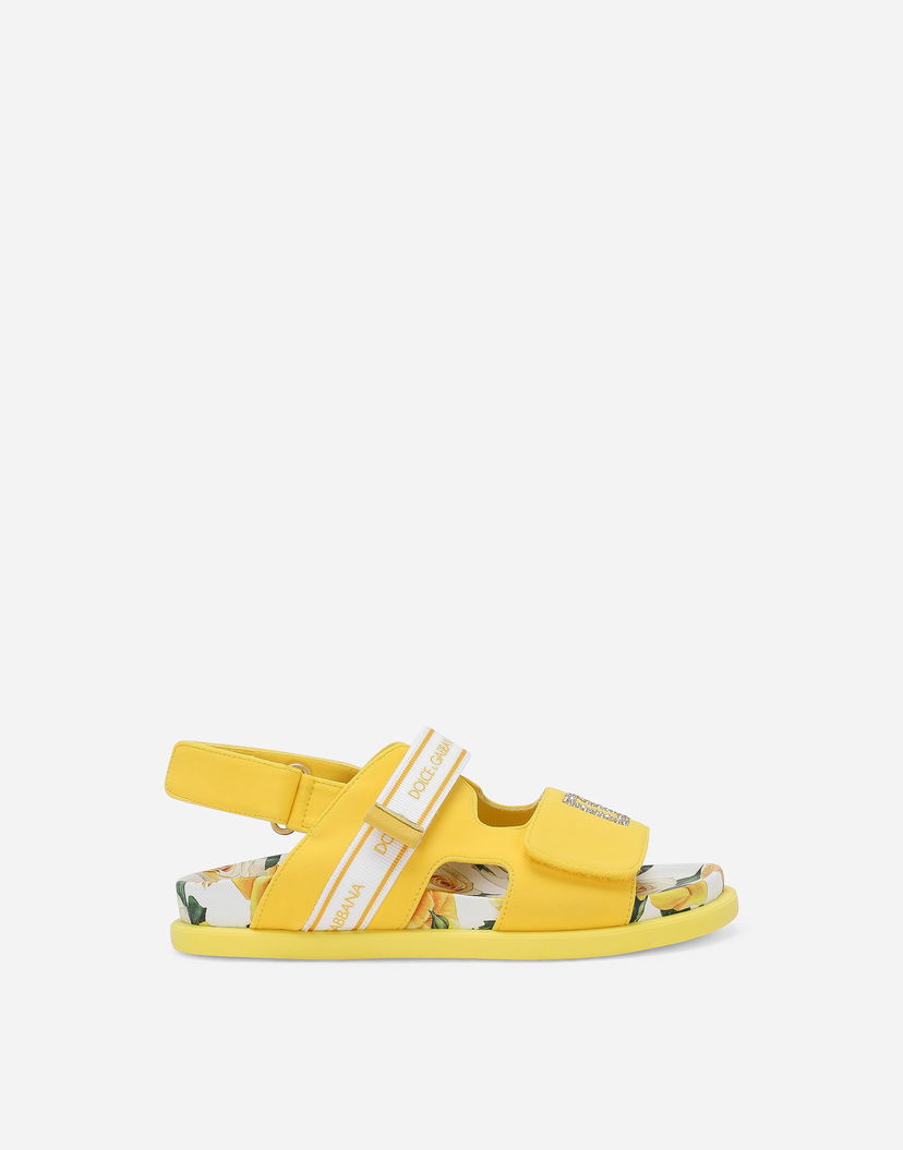 Tenisky a topánky Dolce & Gabbana Spandex Fabric Floral Print Sandals Žltá | D11238AA975HA3VO