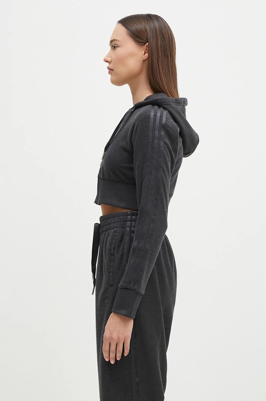 Mikina adidas Originals Hoodie Cropped With Zipper Šedá | JN3006, 1