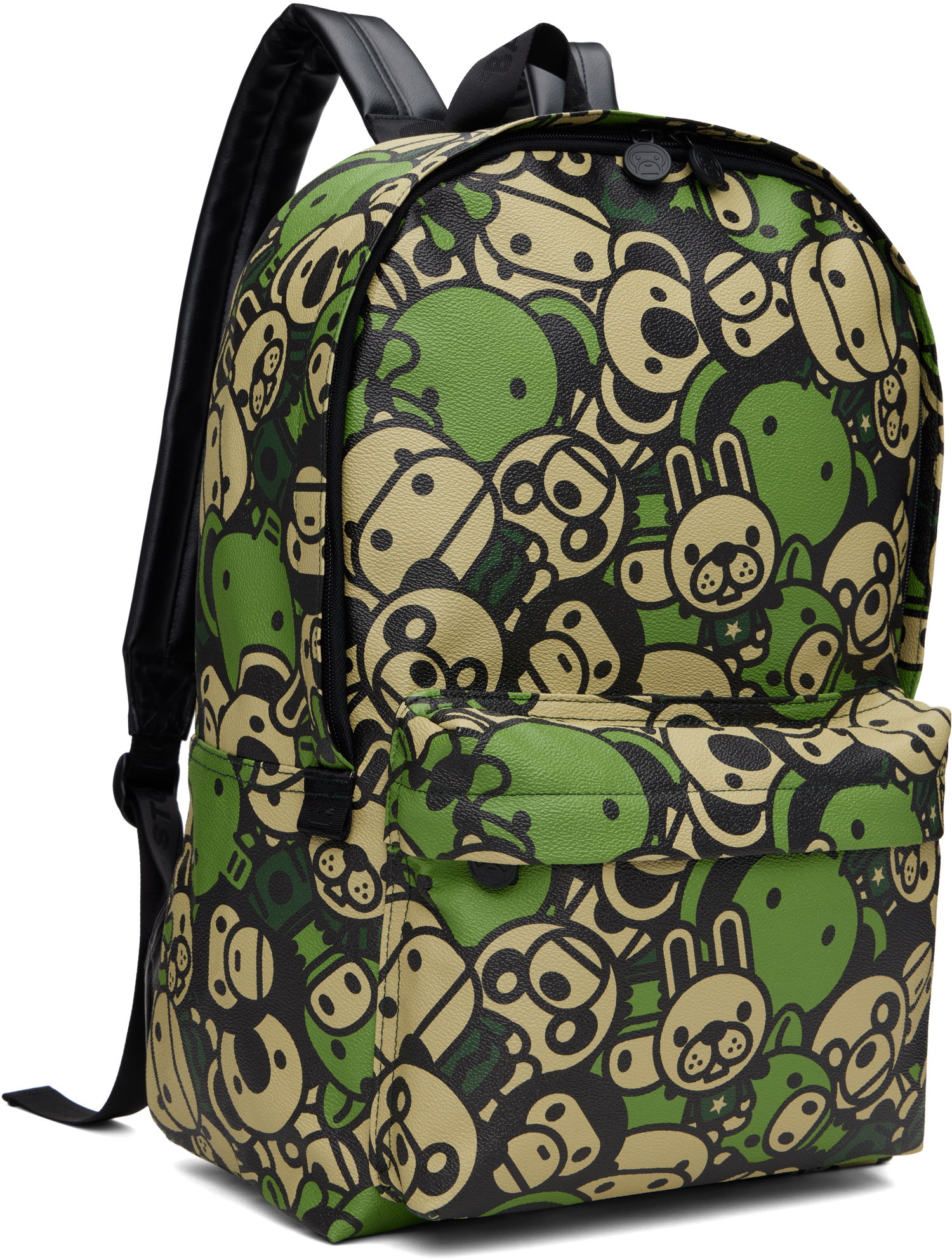 Batoh BAPE A Bathing Ape Faux Leather Large Backpack Zelené | 0MXBGW4272XXO, 1