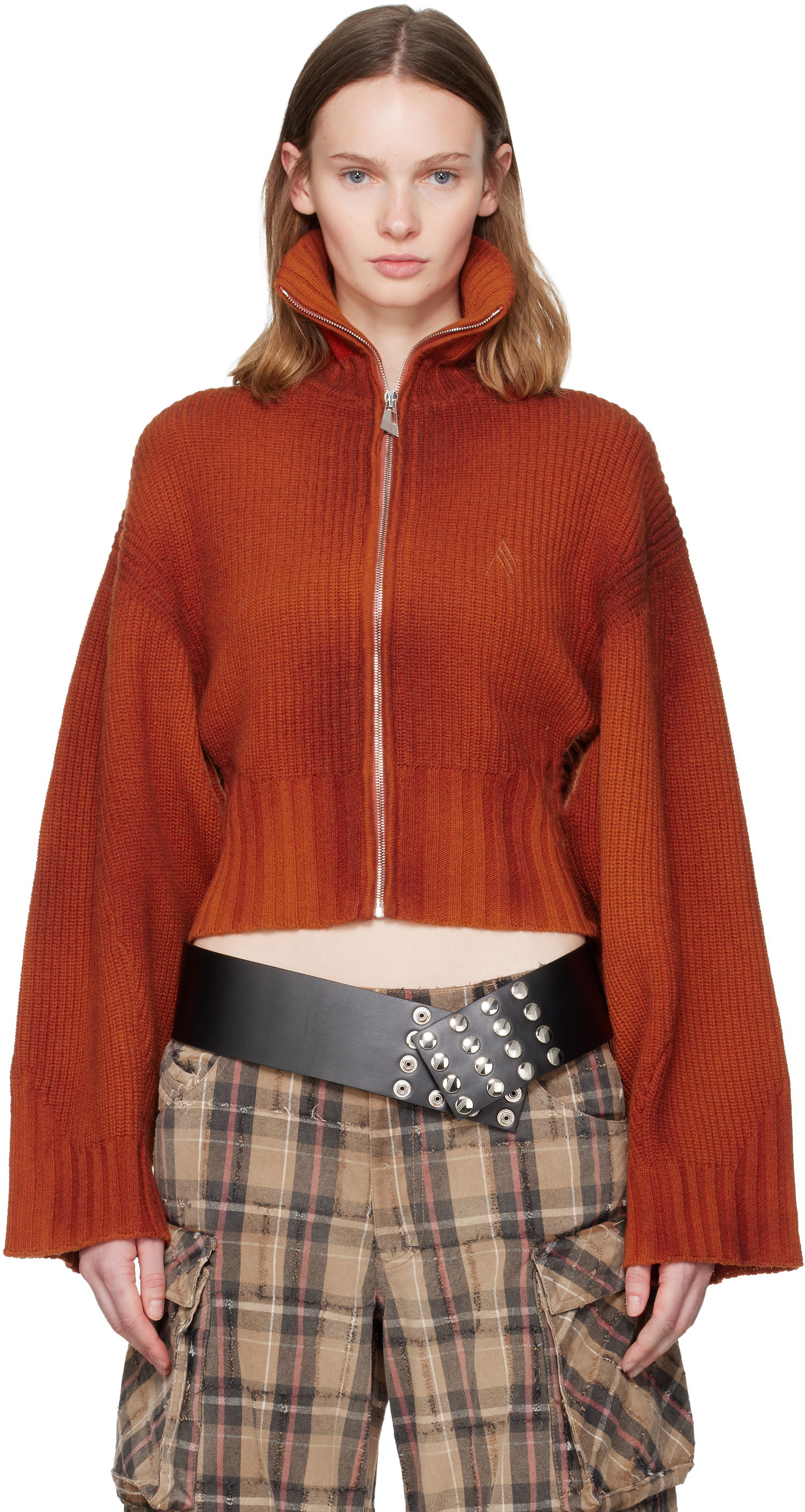 Sveter The Attico Sprayed Ribbed Wool Cashmere Cardigan Oranžová | 251WCD00009 KWS010SP, 0