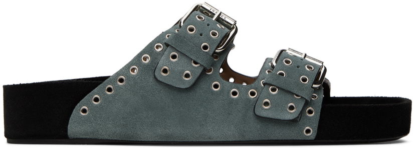 Tenisky a topánky ISABEL MARANT Lennyo Eyelet Suede Buckle Sandals Modrá | 24PSD0118FA-B1B12S