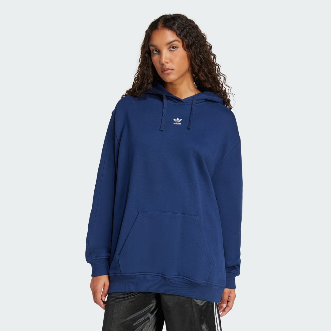 Mikina adidas Performance Essentials Loose French Terry Hoodie Modrá | JC8980, 0
