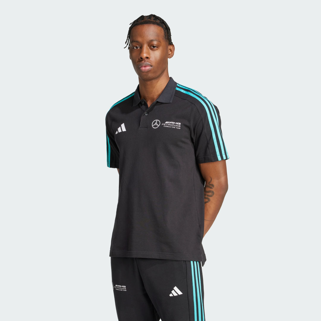 Polo tričko adidas Performance Mercedes - AMG Petronas Formula One Team DNA Polo Shirt Čierna | JV5430, 0