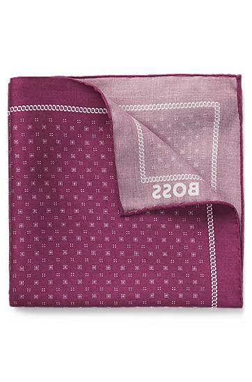 Šál BOSS BOSS Pocket Square with Logo Print and Border Fialová | 50532788, 0