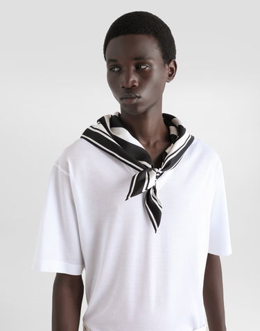 Tričko Dolce & Gabbana Dolce & Gabbana Jersey T-Shirt with Silk Scarf Biela | G8SR8TG7O8EW0800, 3