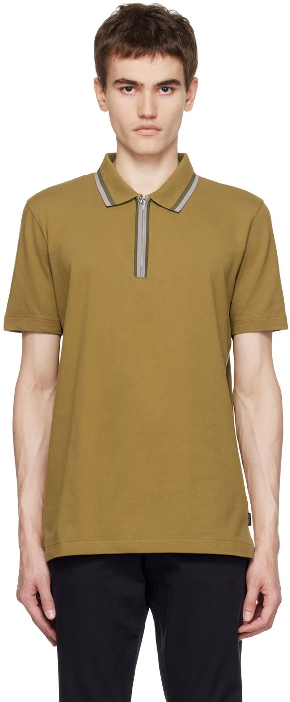 Polo tričko Paul Smith PS Paul Smith Half Zip Polo Hnedá | M2R-322Y-L21511-63, 0
