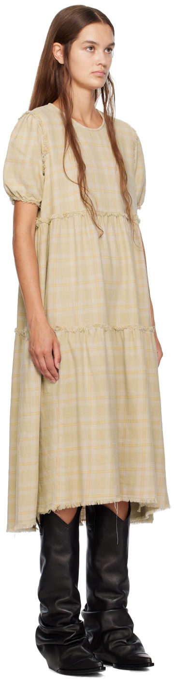 Šaty R13 R13 Shredded Relaxed Midi Dress Žltá | R13WR045-R260D, 1