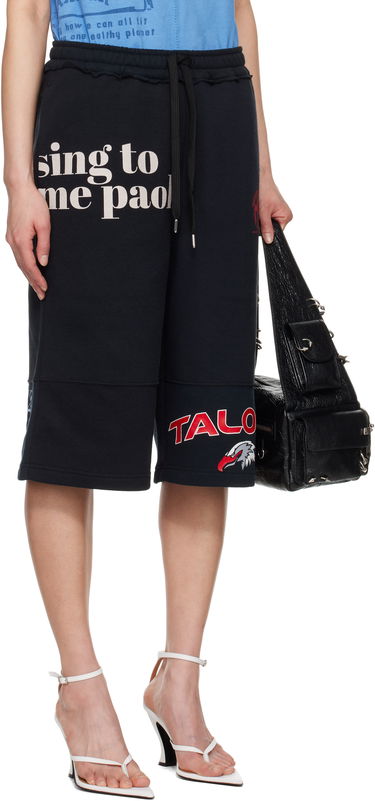 Šortky Marine Serre Marine Serre Graphic Regenerated Drawstring Shorts Čierna | USH003A UJER0007, 1