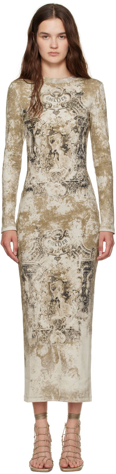 Šaty Jean Paul Gaultier Jean Paul Gaultier 'The Médaillon' Cotton Maxi Dress Béžová | 25/03-W-DR018-J013P-6965, 0