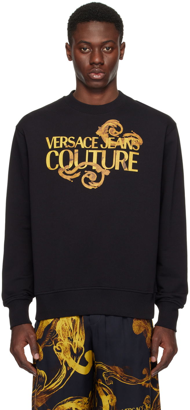 Mikina Versace Couture Black Watercolor Couture Sweatshirt Čierna | E76GAIG01_ECF01G