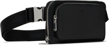 Ľadvinka BOSS BOSS Pebble-Grained Leather Wallet Bag Čierna | 50529286, 1