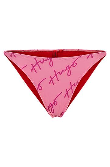 Plavky BOSS HUGO Quick-Dry Bikini Bottoms with Handwritten Logos Ružová | 50510800, 0