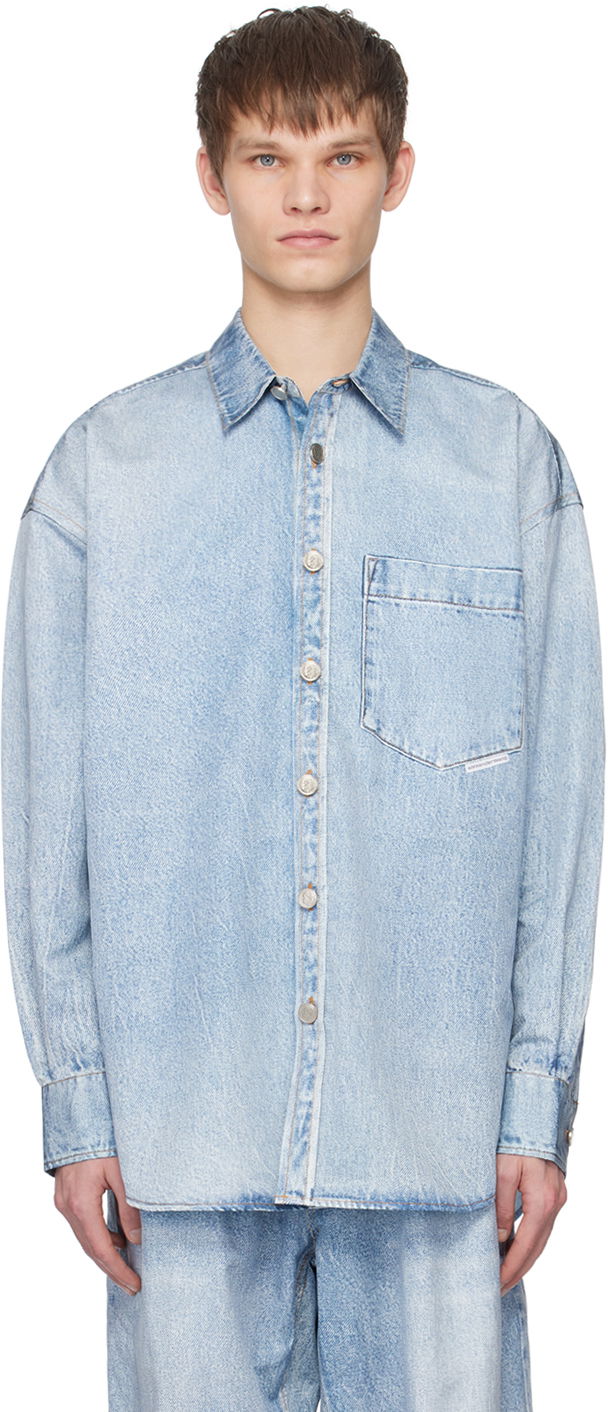 Košeľa Alexander Wang Printed Shirt Modrá | UWC1241675, 0