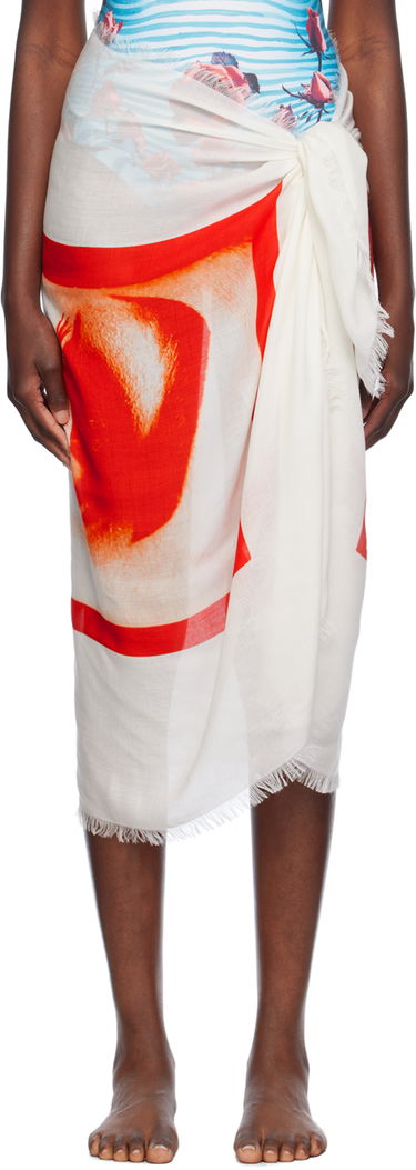 Šál Jean Paul Gaultier 'Eyes And Lips' Sarong Biela | 24/30-U-JU117-C543-283010, 0