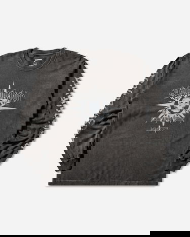 Tričko Neighborhood Washed Longsleeve T-Shirt with Skull Graphic and Gothic Sleeves Čierna | 252PCNH-LT15 BLACK, 0