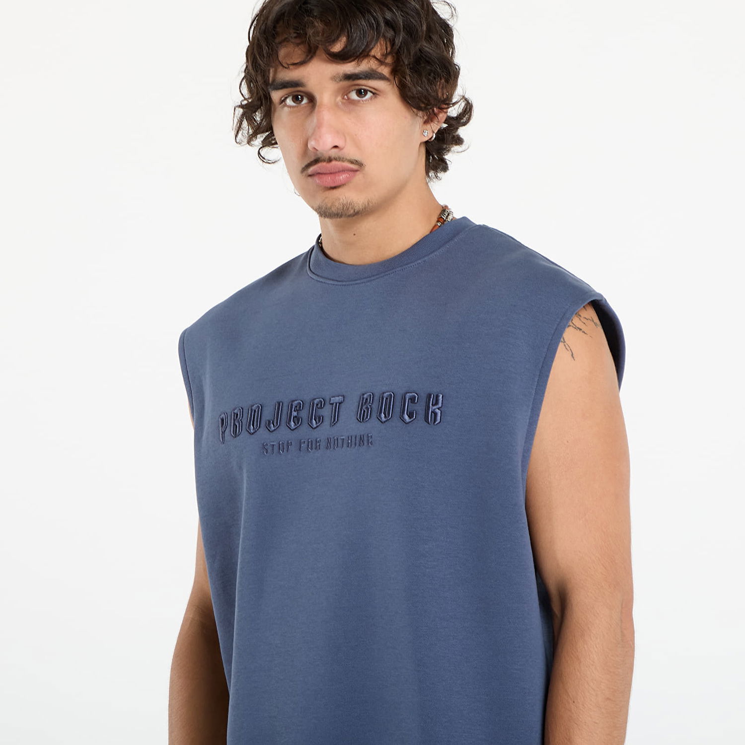Mikina Under Armour Project Rock Icon Sleeveless Sweatshirt Modrá | 6005012-044, 1