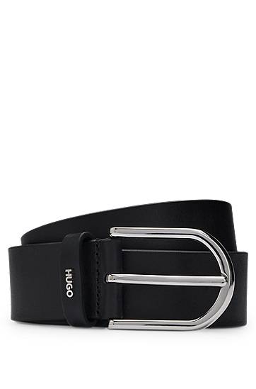 Opasok BOSS HUGO Leather Belt with Logo Keeper Čierna | 50522723, 0
