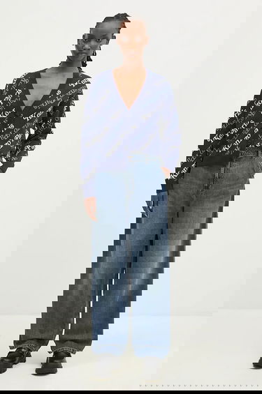 Džínsy Carhartt WIP Brandon Single Knee High Waist Wide Leg Jeans Modrá | I034225.014L, 4