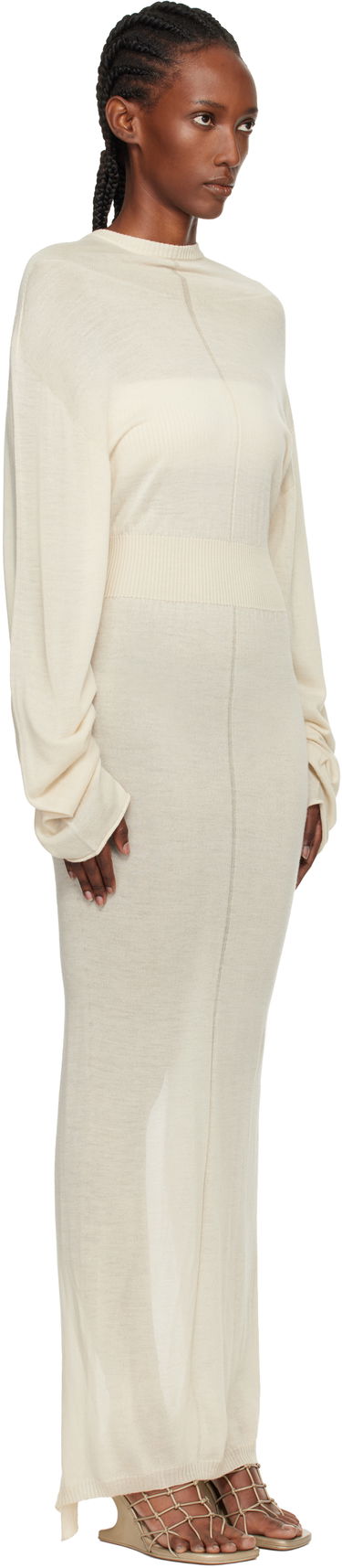 Šaty Rick Owens Concordians Knit Hooded Maxi Dress Béžová | RP02E4649 M, 1