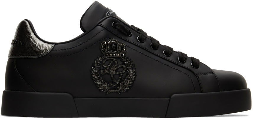 Tenisky a topánky Dolce & Gabbana Black Portofino Sneakers Čierna | CS1761AH164, 0