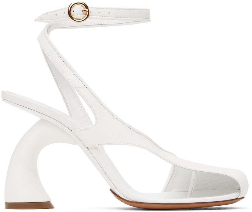 Doplnky Dries Van Noten Dries Van Noten Leather Heeled Sandals Biela | WS242-679-112