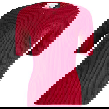 Tričko Courrèges Short Sleeves Light Rib Sweater Červená | 124MPU130FI0049-4031, 1