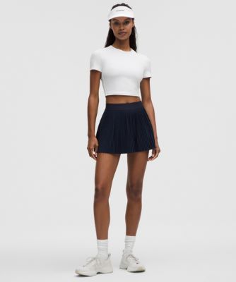 Crop Top lululemon Cropped T-Shirt Slim Fit with Built-in Bra Medium Support B/C Cups L Biela | prod11871026, 8