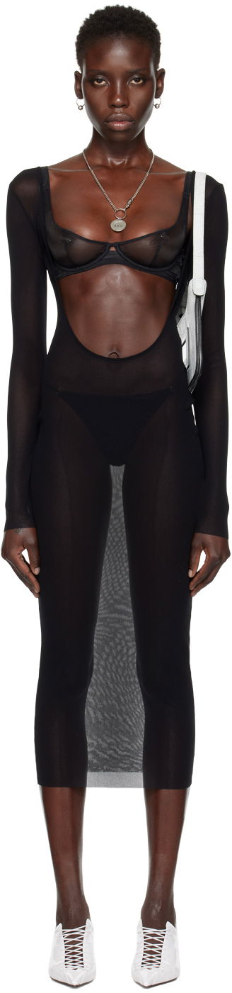 Šaty Jean Paul Gaultier Jean Paul Gaultier Shayne Oliver Edition Mesh Midi Dress Čierna | 24/27-F-RO187I-T001-0000, 0