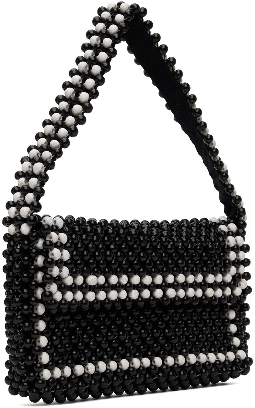 Taška cez rameno YMC Beaded Shoulder Bag Čierna | QBWMA, 1