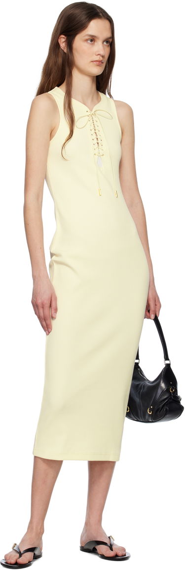 Šaty Givenchy Givenchy Lace Up Rib Knit Midi Tank Dress Žltá | BW22CK311T101, 3