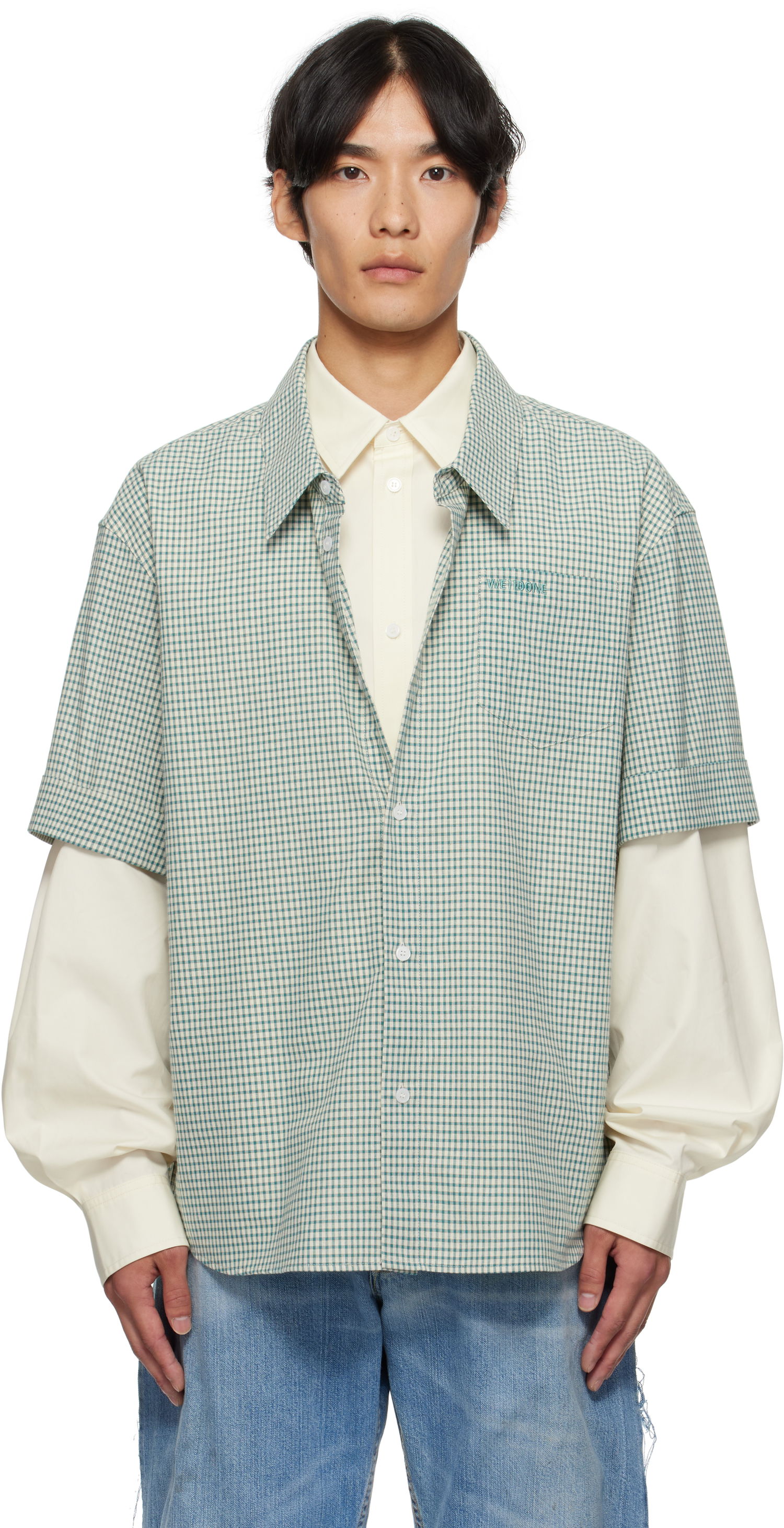 Košeľa We11done We11done Detachable Sleeves Shirt Zelené | WD-SH2-25-181-M-BG, 0