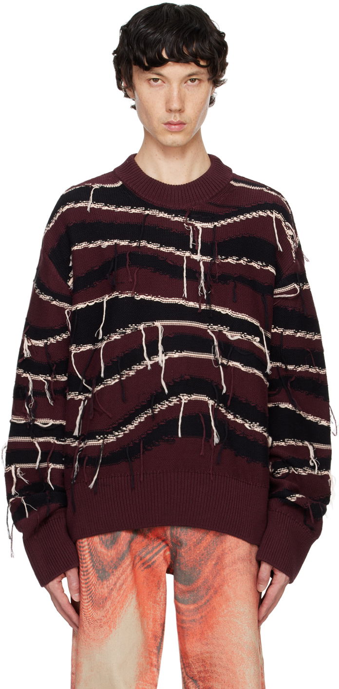 Sveter Camper Intarsia Knit Sweater Vínová | AU00010-003, 0