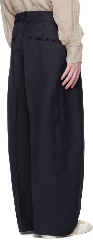 Nohavice Studio Nicholson Studio Nicholson Fume Wide-Leg Trousers Navy | FUME SNM - 1377, 2