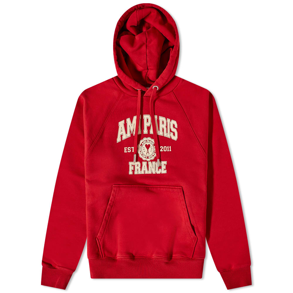 Mikina AMI Paris FR Hoodie Červená | USW210-747-600, 0