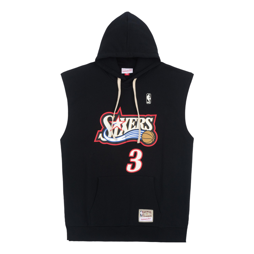 Mikina Mitchell & Ness NBA Philadelphia 76ers Allen Iverson Sleeveless Hoodie Čierna | MNJYFWHD23098001