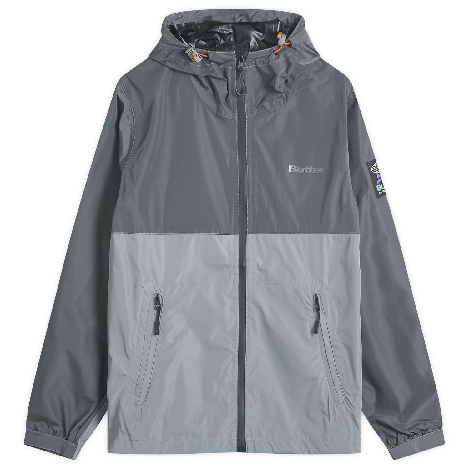 Vetrovka Butter Goods T-Rain Jacket Stone Large Šedá | BG243601-STN, 0