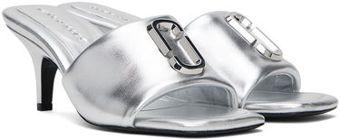 Šaty Marc Jacobs Marc Jacobs 'The Leather J Marc' Heeled Sandals Metalická | 2S4FSA001F04, 3