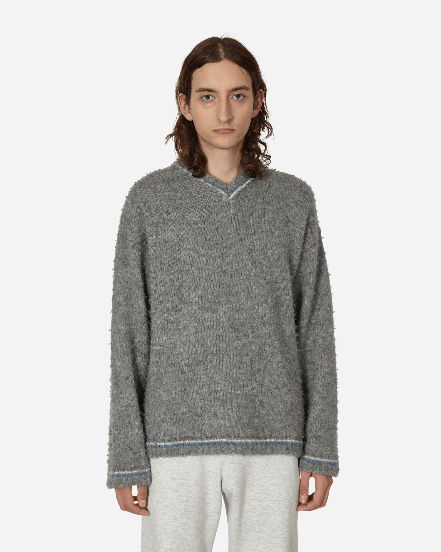 Sveter ERL Washed V-Neck Sweater Šedá | ERL05N002 1, 0