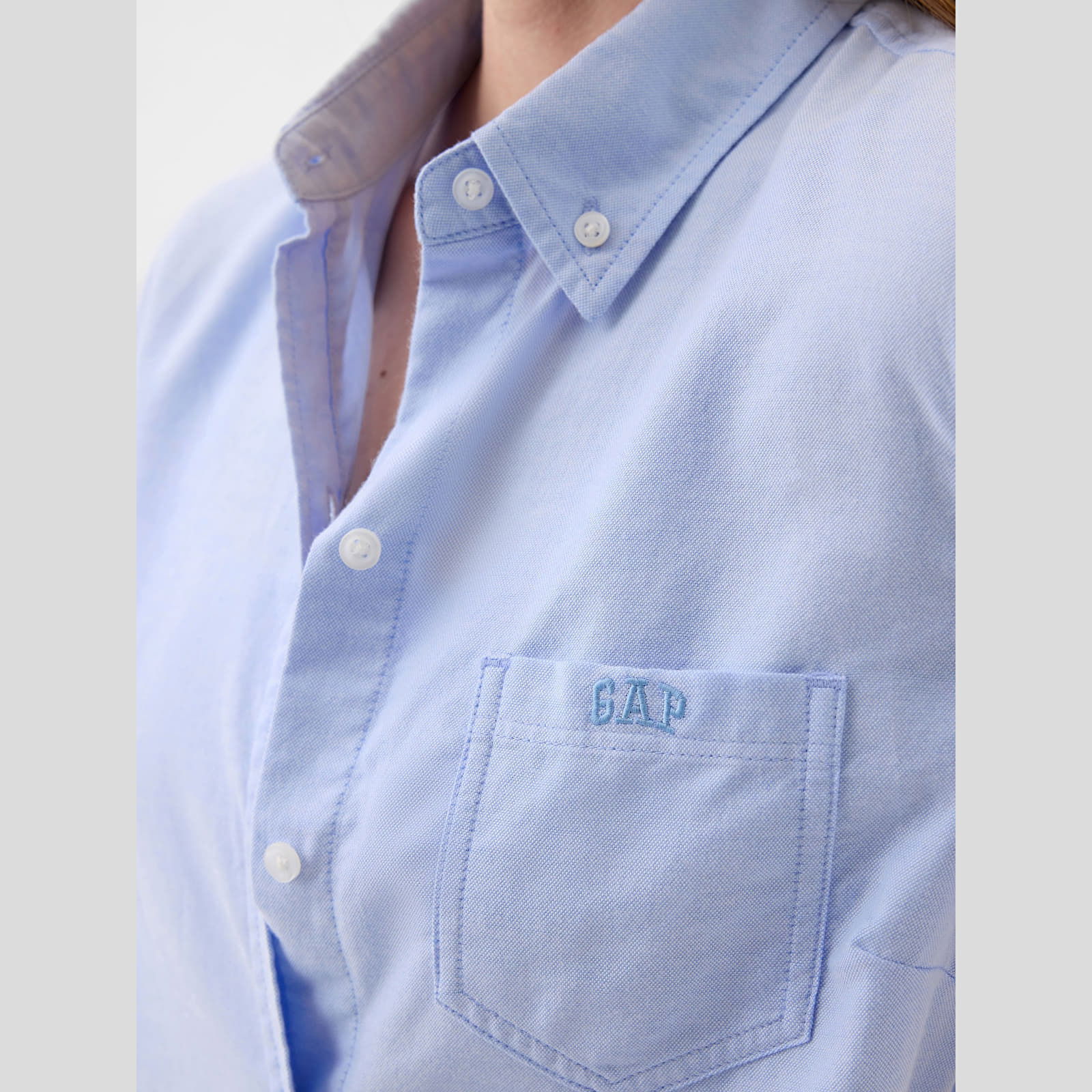 Shirt Logo Fitted Oxford Shirt Light Blue XL