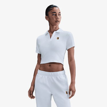 Polo tričko Nike Court Heritage Short Sleeve Cropped Polo Biela | HJ8992-100, 1