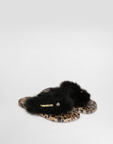 Doplnky Dolce & Gabbana Dolce & Gabbana Havaianas Fur Slides 45/46 Čierna | VH0003VH00088903, 1