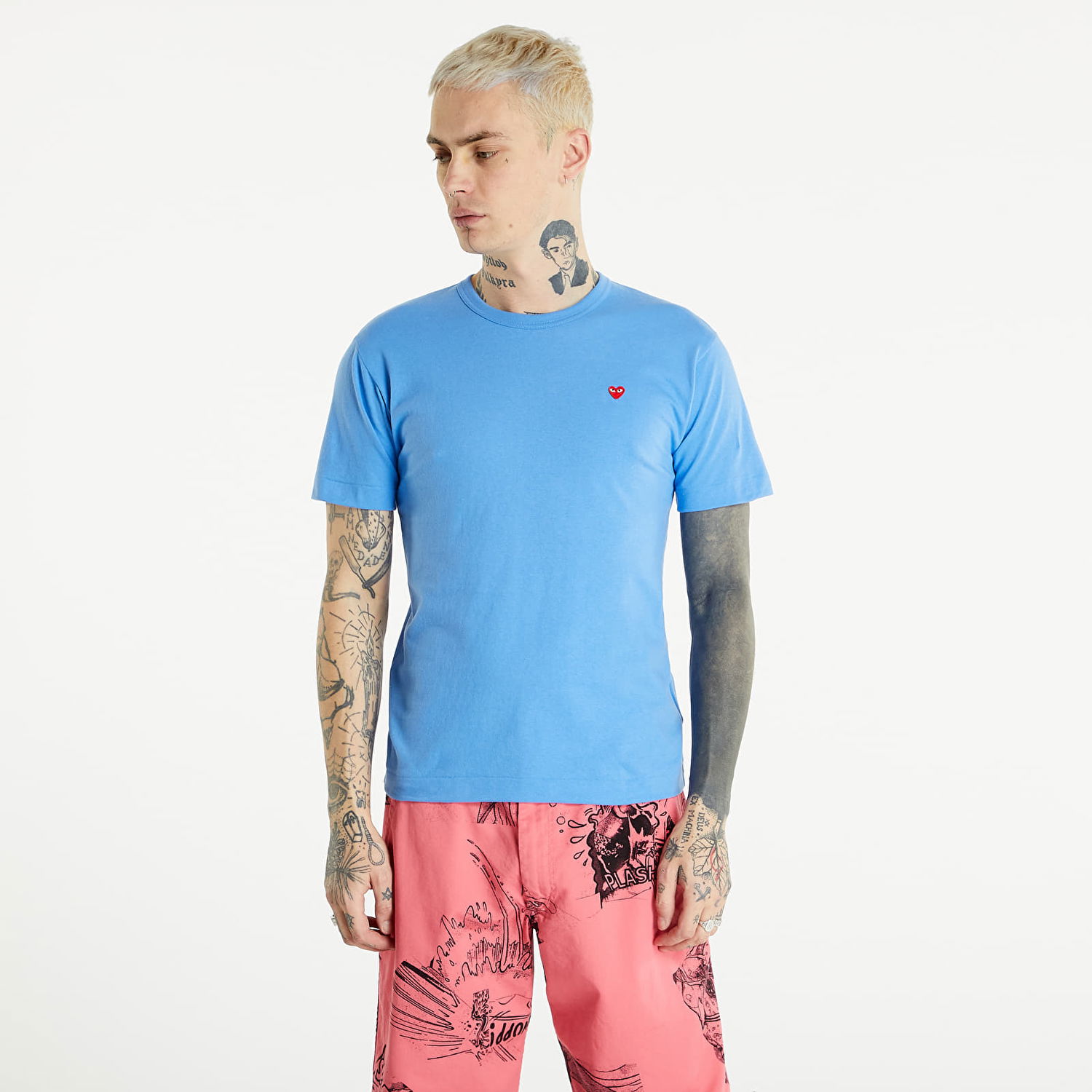 Tričko Comme des Garçons PLAY Heart Logo Tee Modrá | AZT314 blue, 0