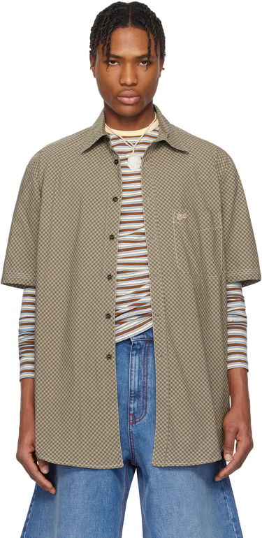 Košeľa ERL ERL Mini Plaid Short Sleeve Shirt Zelené | ERL10B011, 0