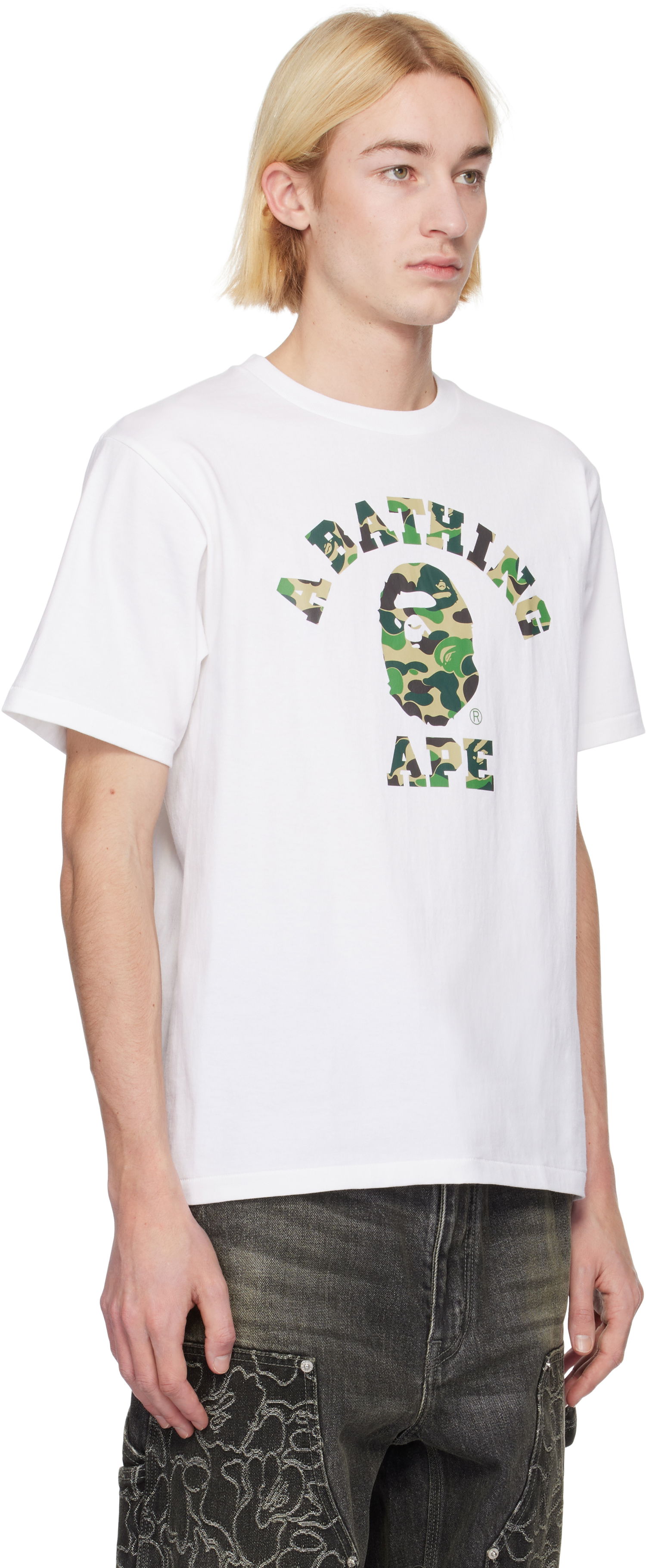 Tričko BAPE ABC Camo College T-shirt Biela | 001TEK801005M, 1