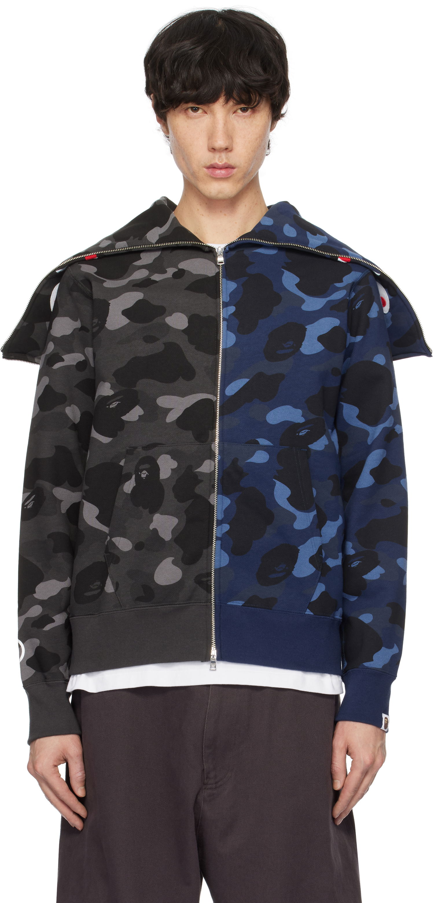 Mikina BAPE Camo Shark Full-Zip Hoodie Rôznofarebný | 001ZPK801001M, 0
