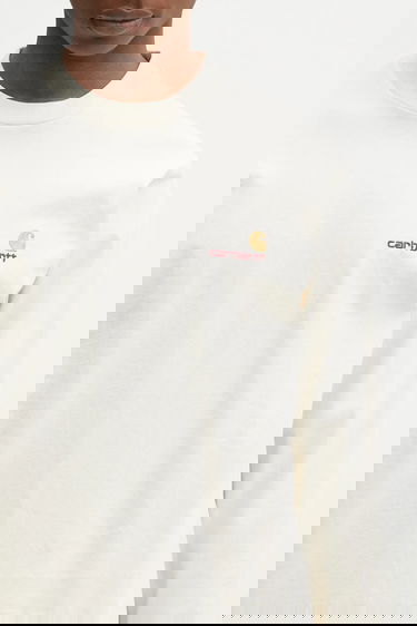 Tričko Carhartt WIP Long-Sleeve American Script T-Shirt Béžová | I029955.05XX, 3