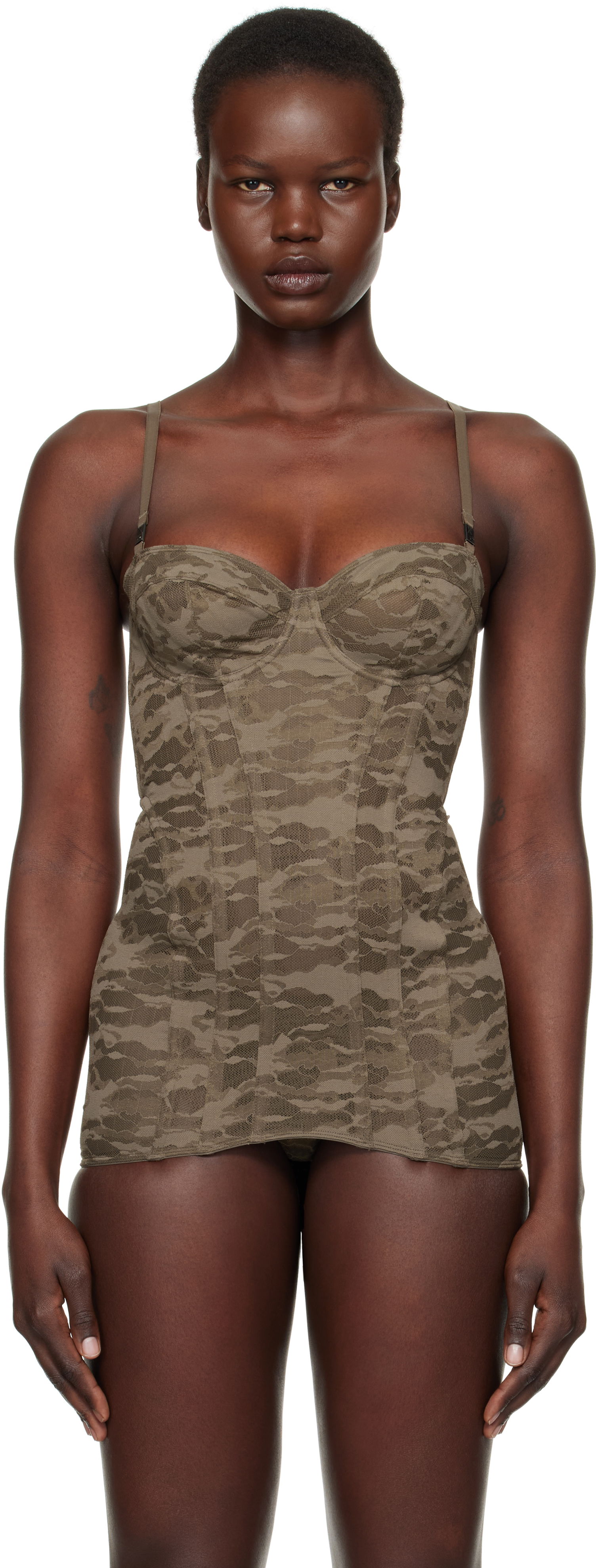 Camo Lace Slip Corset