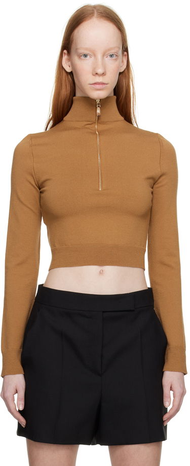 Sveter Max Mara Max Mara Balbo Cropped Mock Neck Sweater Hnedá | 2313611031600 13611031, 0