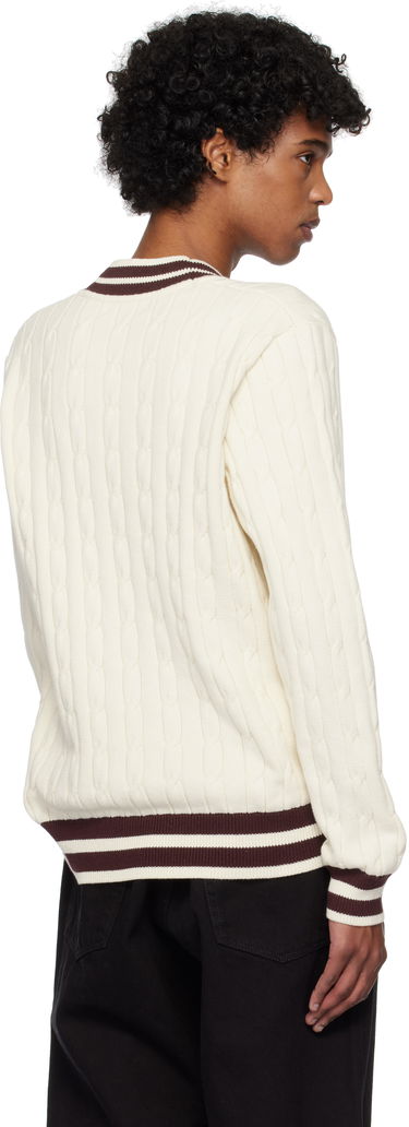Sveter Fred Perry Fred Perry Cable Knit Tennis Sweater Biela | K9722, 2