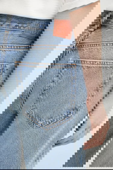 Džínsy Anine Bing Hugh High Waist Distressed Wide-Leg Jeans Modrá | A.06.10852, 4